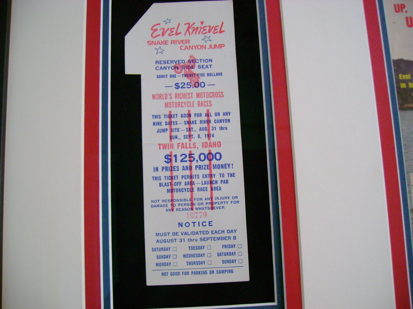 Evel Knievel, September 1974